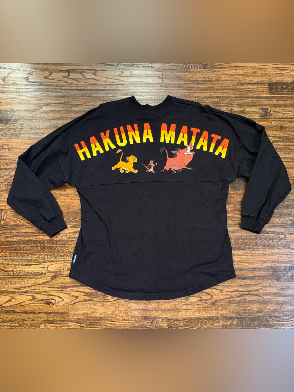 Disney Parks The Lion King Hakuna Matata Spirit Jersey Shirt Black Adult Size L